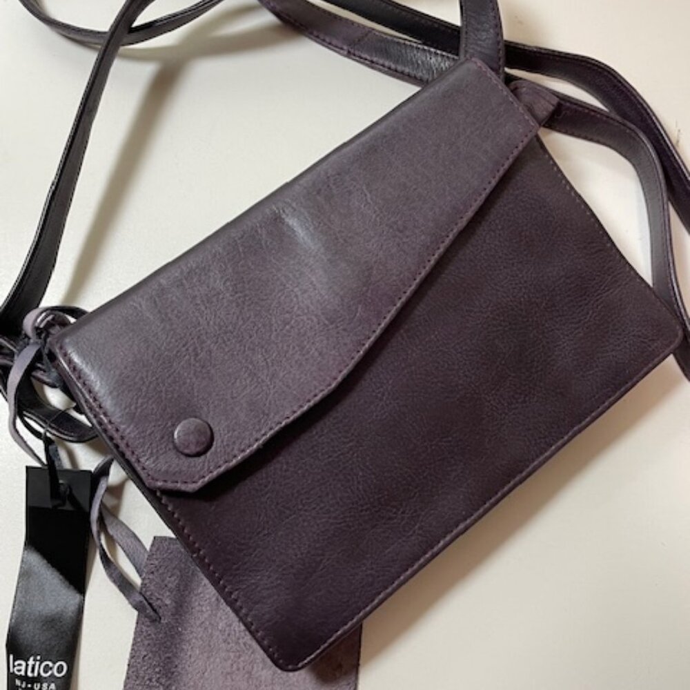 Latico Avalon Leather Crossbody Bag in shade Eggplant